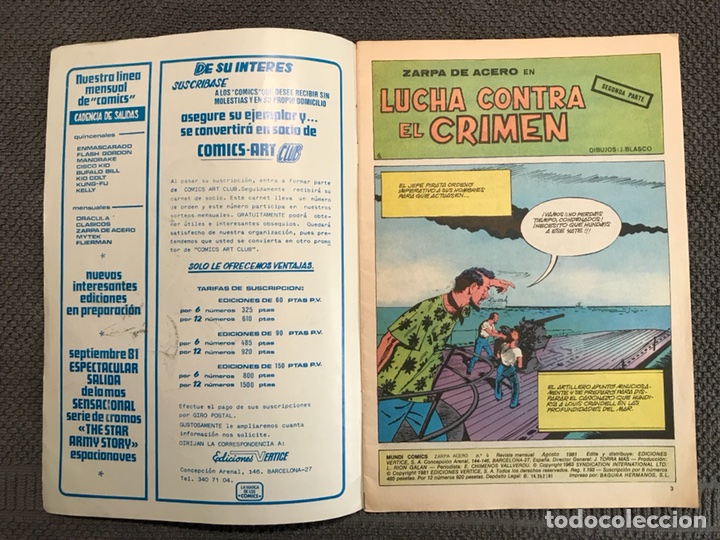 C&oacute;mics: ZARPA DE ACERO (la zarpa ataca) No.4 Ediciones V&eacute;rtice (a.1981) - Foto 2