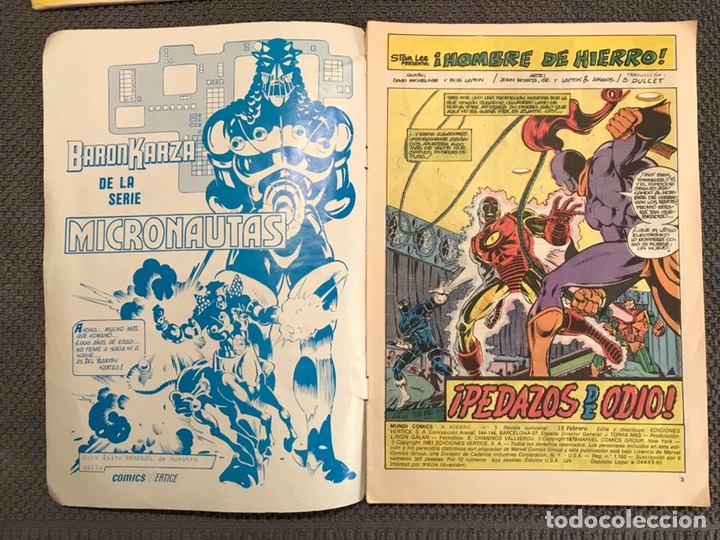 C&oacute;mics: HOMBRE DE HIERRO. No.5 Edic.Vertice (a.1979) - Foto 2