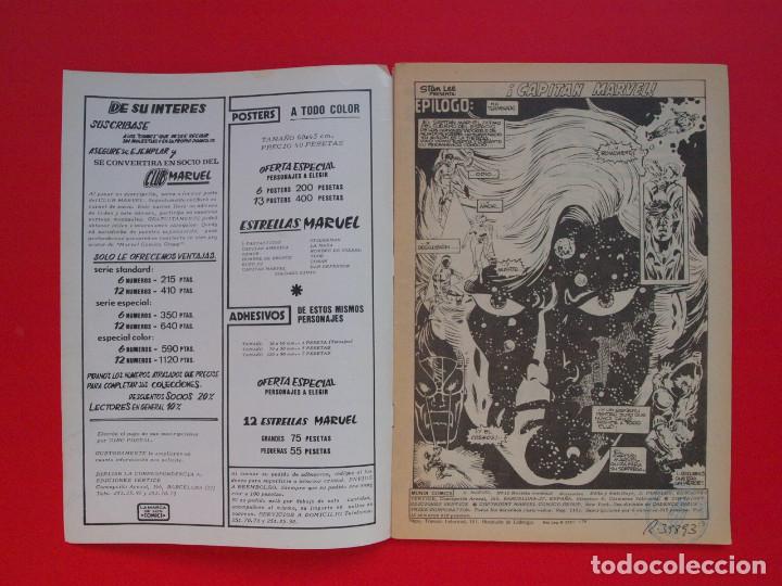 C&oacute;mics: HEROES MARVEL - CAPIT&Aacute;N MARVEL - V.2 N&ordm; 46 - VERTICE 1978 - 40 PTS. - Foto 2