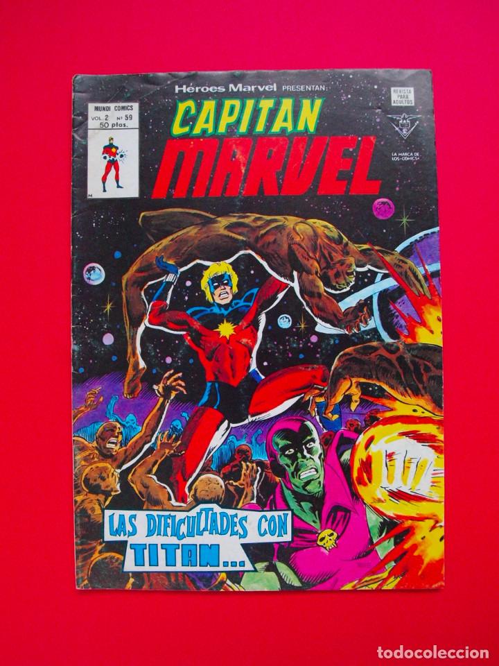 C&oacute;mics: HEROES MARVEL - CAPIT&Aacute;N MARVEL - V.2 N&ordm; 59 - VERTICE 1979 - 50 PTS. - Foto 1