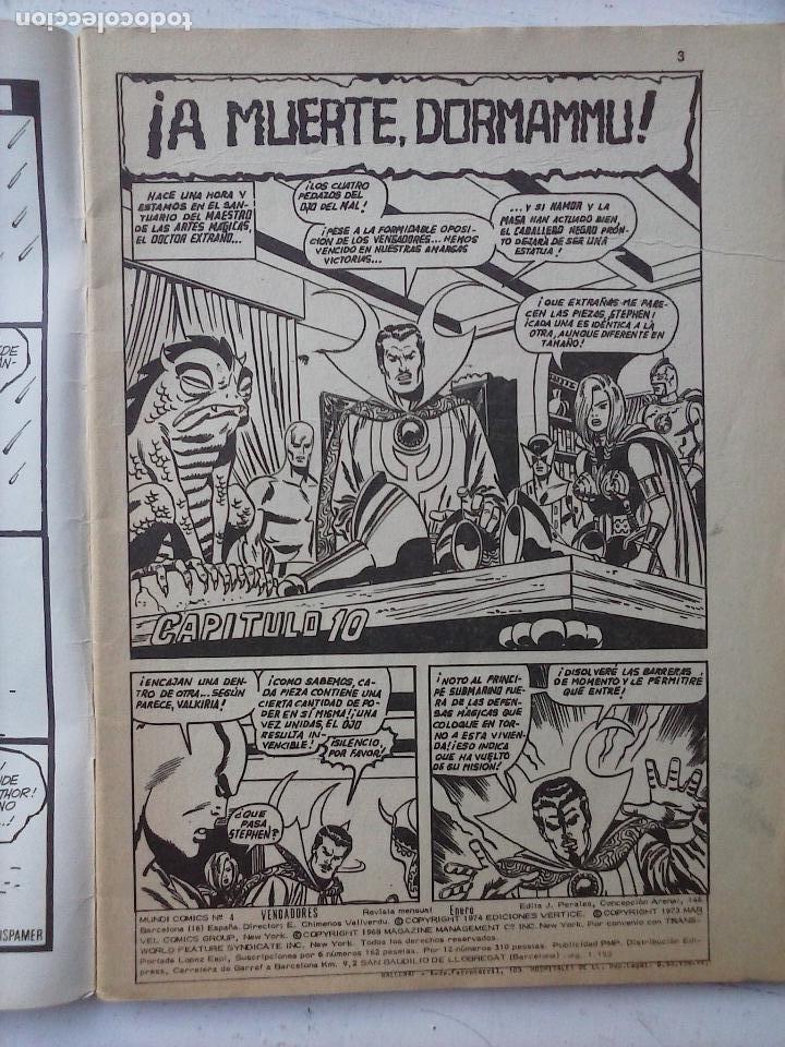 C&oacute;mics: LOS VENGADORES V 2 N&ordm; 4 - EDICIONES V&Eacute;RTICE 1974 - Foto 3
