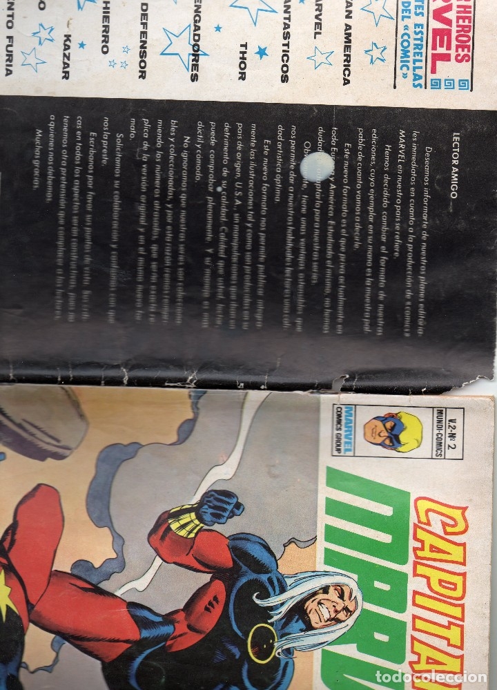 C&oacute;mics: COMIC VERTICE 1974 CAPITAN MARVEL VOL2 N&ordm; 2 (BUEN ESTADO) - Foto 3