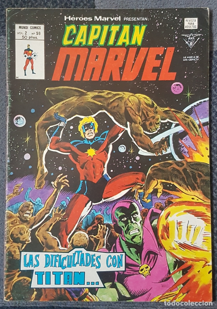 C&oacute;mics: Heroes Marvel vol.2 #59 (Vertice, 1980) Capit&aacute;n Marvel - Foto 1