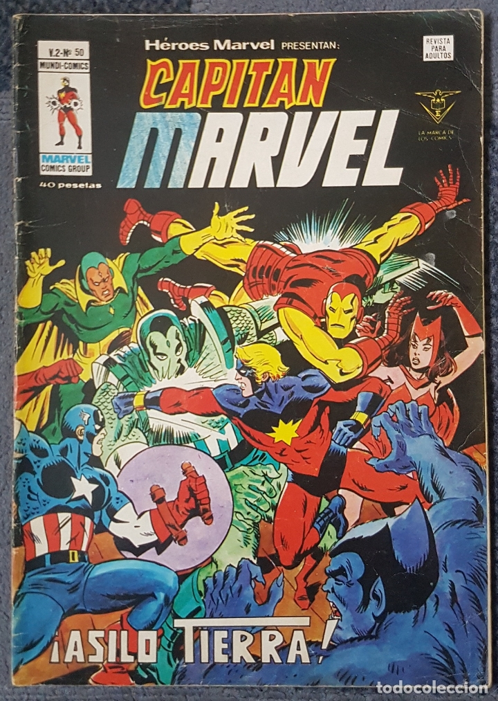 C&oacute;mics: Heroes Marvel vol.2 #50 (Vertice, 1979) Capit&aacute;n Marvel - Foto 1