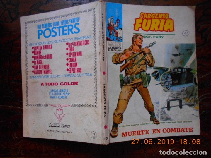 C&oacute;mics: SARGENTO FURIA N&ordm; 13-VERTICE TACO-1973 - Foto 1
