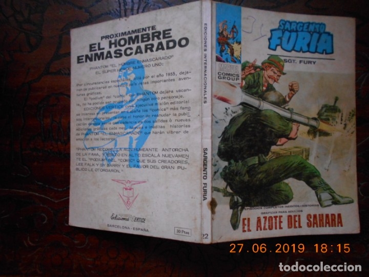 C&oacute;mics: SARGENTO FURIA N&ordm; 22-VERTICE TACO-1973 - Foto 1