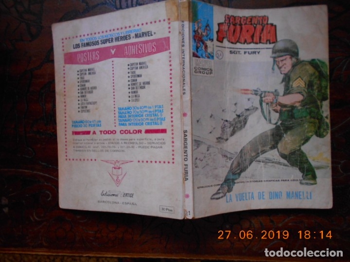 C&oacute;mics: SARGENTO FURIA N&ordm; 21-VERTICE TACO-1972 - Foto 1