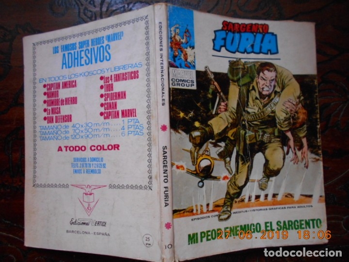C&oacute;mics: SARGENTO FURIA N&ordm; 10 V&Eacute;RTICE TACO-1972 - Foto 1