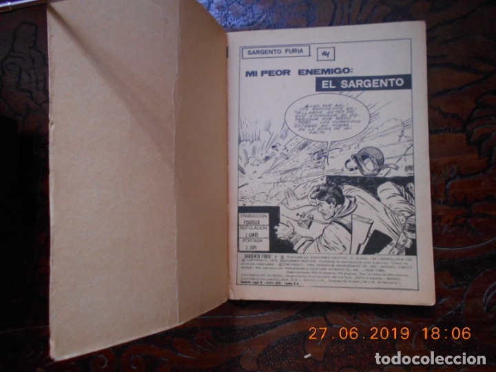 C&oacute;mics: SARGENTO FURIA N&ordm; 10 V&Eacute;RTICE TACO-1972 - Foto 2