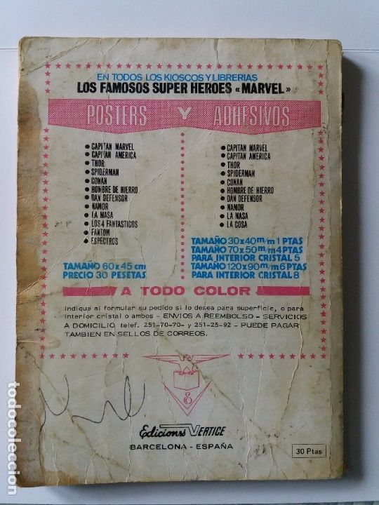 C&oacute;mics: LOS 4 FANTASTICOS. N&ordm; 58. LA HORA FINAL. EDICIONES VERTICE. 1973. - Foto 2
