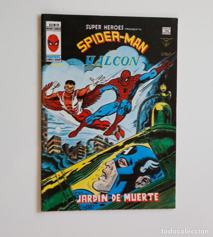 C&oacute;mics: Super Heroes presenta V.2 n&ordm;98 Spiderman y El Halc&oacute;n - V&eacute;rtice (con defecto imprenta) - Foto 1