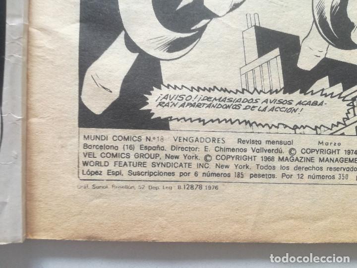 C&oacute;mics: LOS VENGADORES - N&ordm; 18 - EDICIONES  VERTICE 1976 // MARVEL - Foto 3