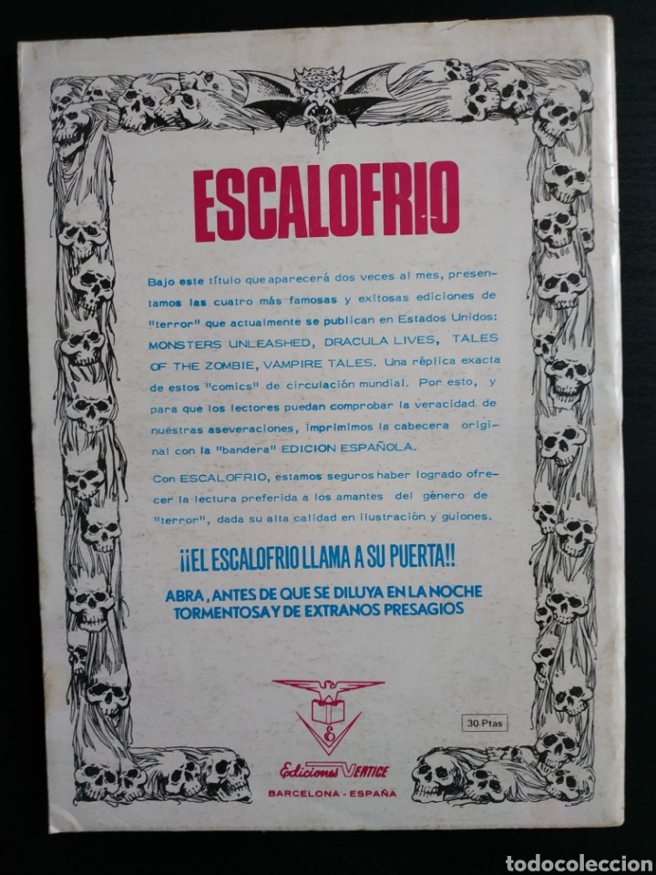 C&oacute;mics: ESCALOFRIO 1 EXCELENTE ESTADO VERTICE - Foto 7