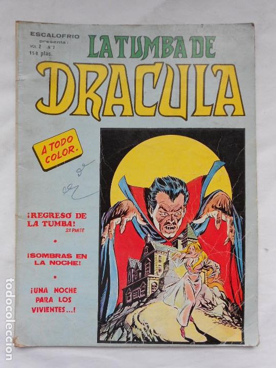 C&oacute;mics: ESCALOFRIO, PRESENTA: LA TUMBA DE DR&Aacute;CULA. VOL. 2. N&ordm; 7. EDICIONES VERTICE - Foto 1