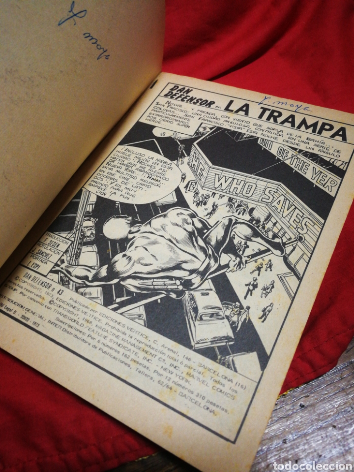 C&oacute;mics: DAN DEFENSOR (DARE-DEVIL)- EDICIONES V&Eacute;RTICE, N&deg;43- C&Oacute;MICS GROUP, ED. ESPECIAL, TACO. 1972 - Foto 2