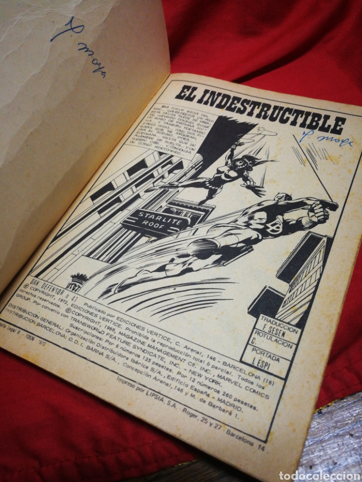 C&oacute;mics: DAN DEFENSOR (DARE-DEVIL)- EDICIONES V&Eacute;RTICE, N&deg;41- C&Oacute;MICS GROUP, ED. ESPECIAL, TACO. 1972 - Foto 2