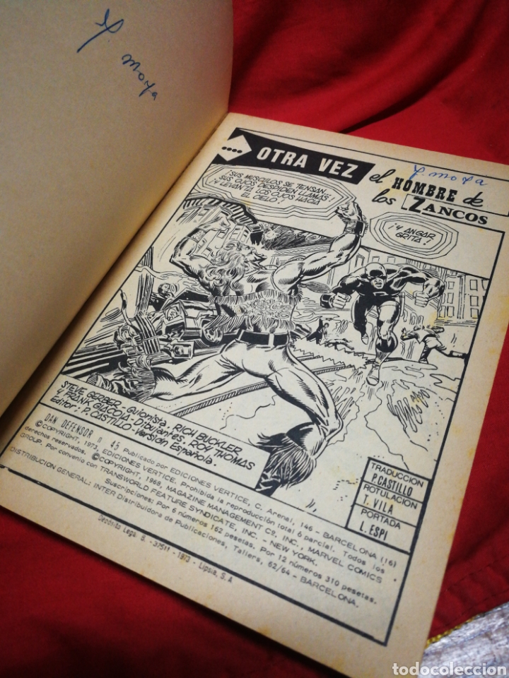 C&oacute;mics: DAN DEFENSOR (DARE-DEVIL)- EDICIONES V&Eacute;RTICE, N&deg;45- C&Oacute;MICS GROUP, ED. ESPECIAL, TACO. 1973 - Foto 2