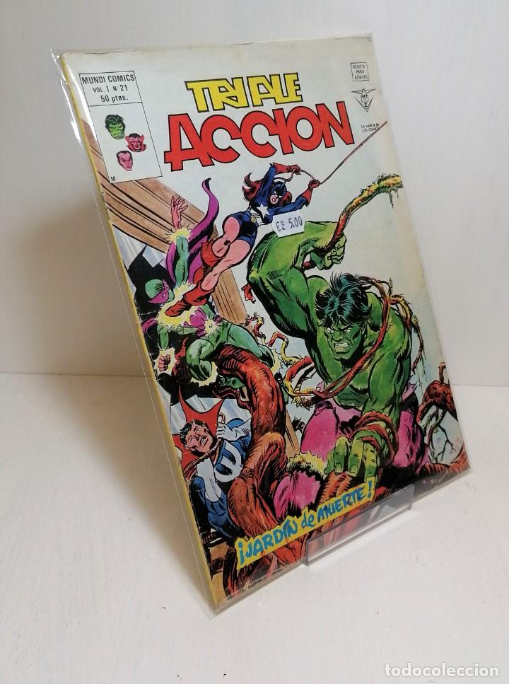 C&oacute;mics: Comic triple acci&oacute;n: jard&iacute;n de muerte edit. v&eacute;rtice - Foto 1