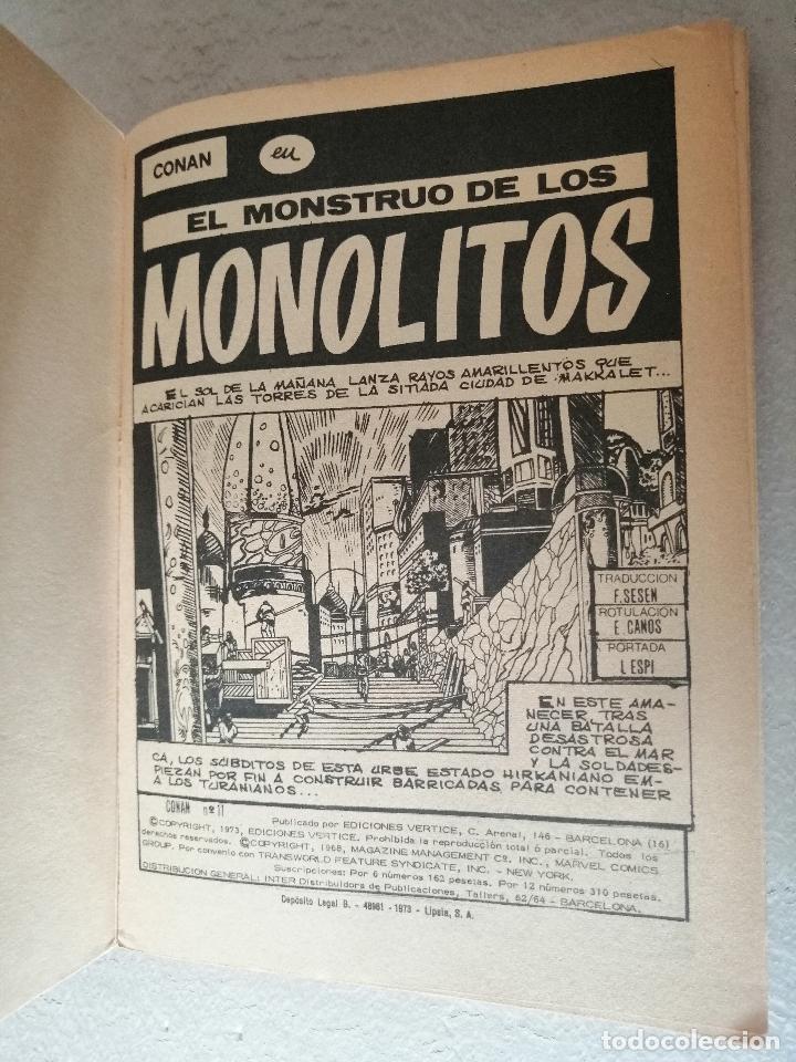 C&oacute;mics: CONAN 11 - EL MONSTRUO DE LOS MONOLITOS - VERTICE 1973 (TACO) - Foto 2