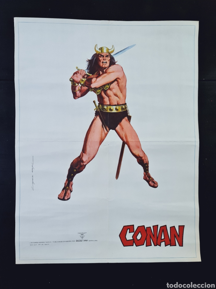 C&oacute;mics: EXCELENTE ESTADO P&Oacute;STER CONAN EDICIONES V&Eacute;RTICE ORIGINAL - Foto 1