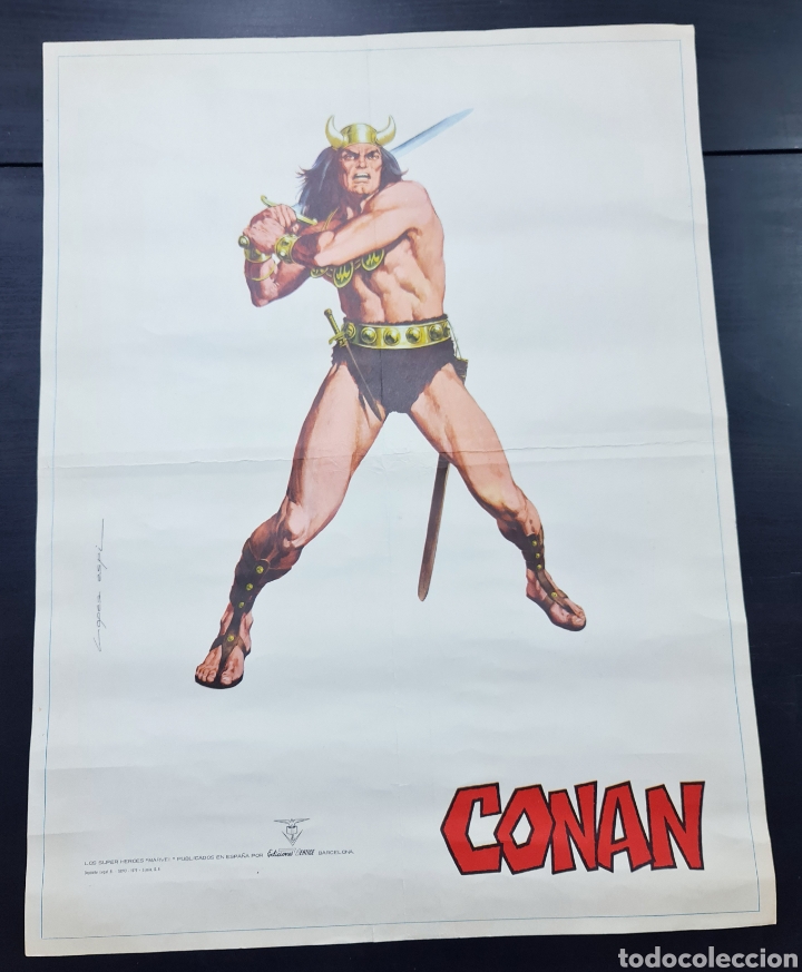 C&oacute;mics: EXCELENTE ESTADO P&Oacute;STER CONAN EDICIONES V&Eacute;RTICE ORIGINAL - Foto 1