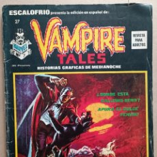 Cómics: ESCALOFRIO N° 27 - VAMPIRE TALES N° 7 (VERTICE 1974). Lote 311131598