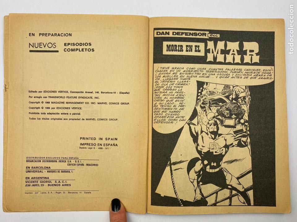C&oacute;mics: DAN DEFENSOR N&ordm; 25 , MORIR EN EL MAR . Vertice a&ntilde;o 1971. - Foto 5