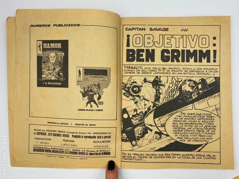 C&oacute;mics: HEROES MARVEL (1972, VERTICE) 9 &middot; 1972 &middot; OBJETIVO: BEN GRIMM - Foto 4