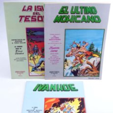 Cómics: MUNDI COMICS CLASICOS 3 4 5. ULTIMO MOHICANO, ISLA DEL TESORO, IVANHOE (VVAA) VÉRTICE, 1981. OFRT. Lote 363613730