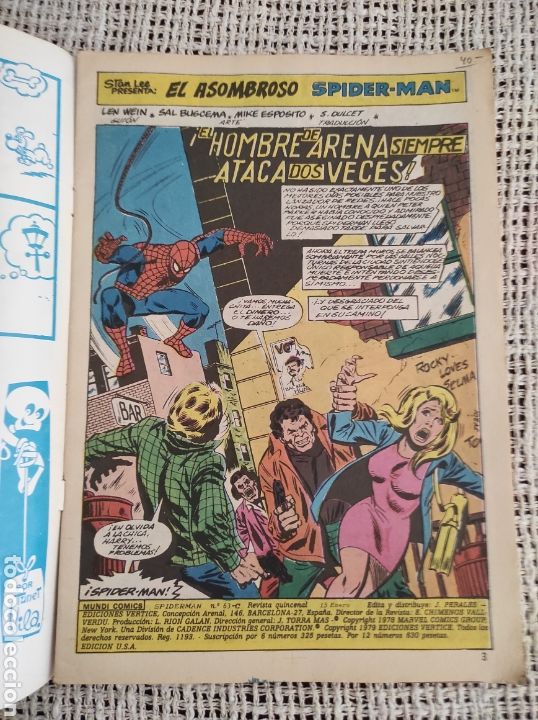 C&oacute;mics: SPIDERMAN VOL. 3 N&ordm; 63 C - EDITA : VERTICE - Foto 2