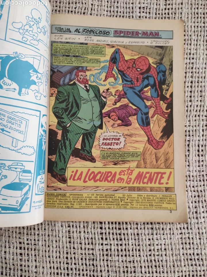 C&oacute;mics: SPIDERMAN VOL. 3 N&ordm; 65 -EDITA : VERTICE - Foto 2