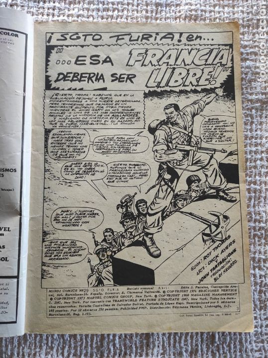 C&oacute;mics: SARGENTO FURIA VOL 2 N&deg; 29 -ED. VERTICE - Foto 2