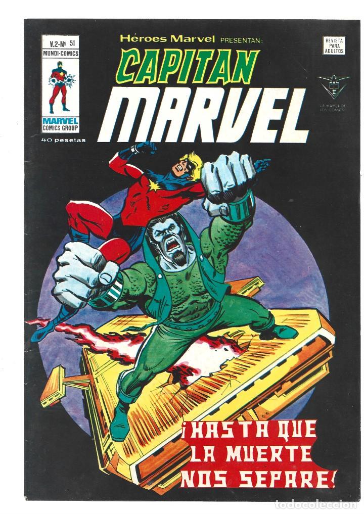 C&oacute;mics: H&eacute;roes Marvel vol. 2, n&uacute;mero 51: Capit&aacute;n Marvel, 1979, Vertice, impecable - Foto 1