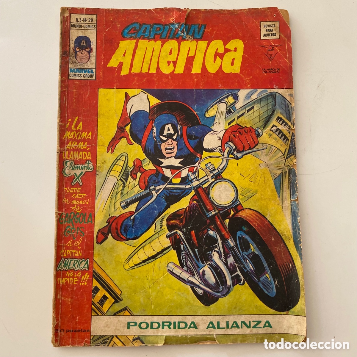 C&oacute;mics: Capit&aacute;n America V.3 n&ordm; 20 1977 Marvel Ediciones Vertice - Foto 1