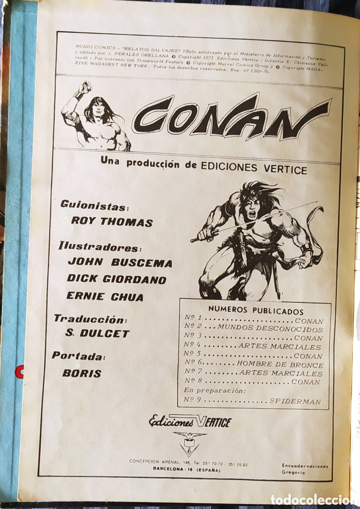 C&oacute;mics: TOMO COMIC CONAN EDICIONES VERTICE 1975 - Foto 4