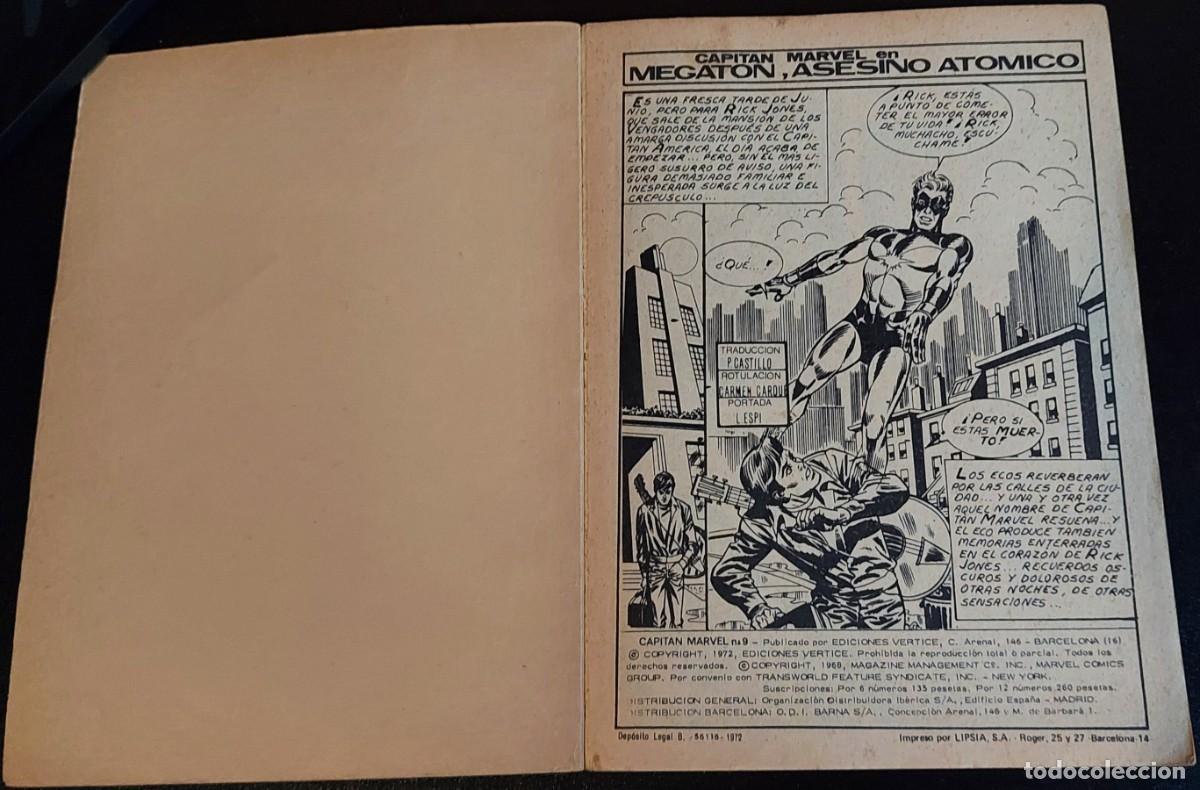 C&oacute;mics: Capit&aacute;n Marvel volumen 1 n&uacute;mero 9 Ediciones V&eacute;rtice A&ntilde;o 1972 - Foto 3