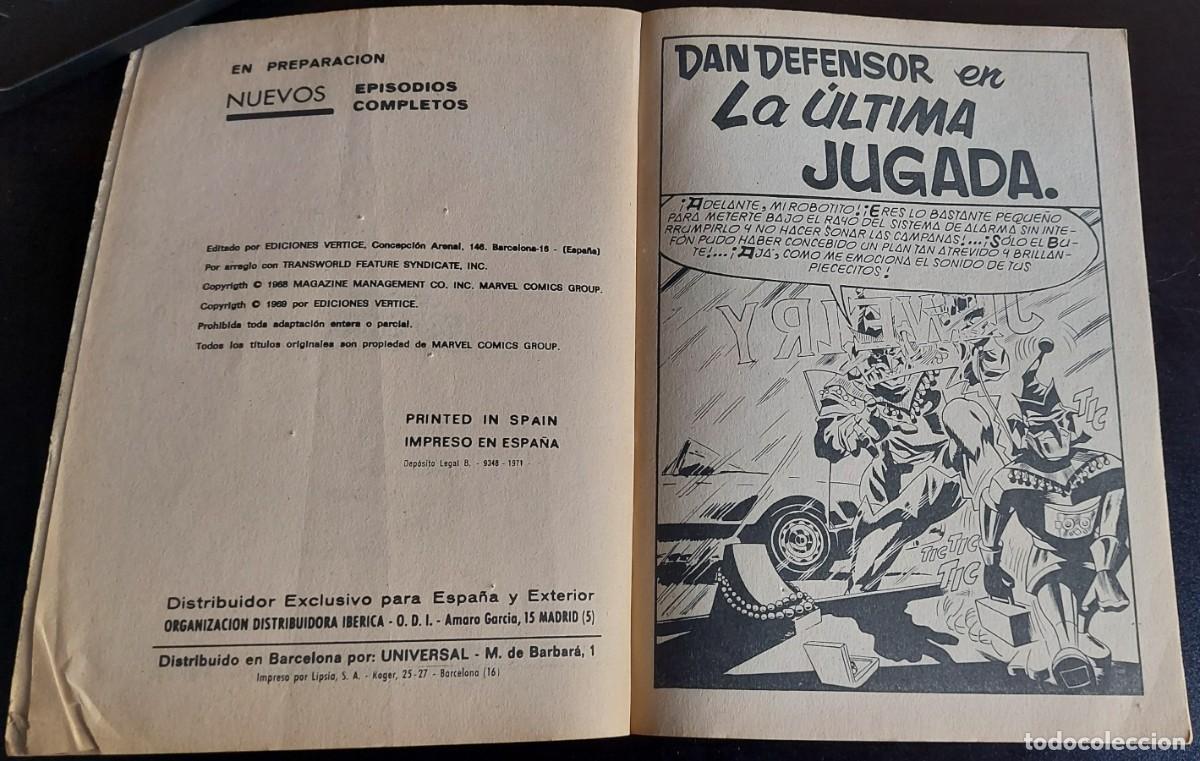 C&oacute;mics: Dan Defensor vol. 1 n&ordm; 18 - Ediciones V&eacute;rtice - A&ntilde;o 1971 - La &Uacute;ltima Jugada - Foto 2
