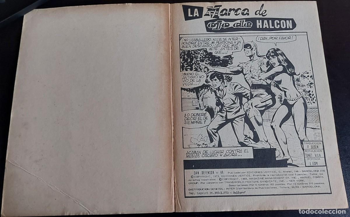 C&oacute;mics: Dan Defensor vol. 1 n&ordm; 44 - Ediciones V&eacute;rtice - A&ntilde;o 1973 - La Marca de Ojo de Halc&oacute;n - Foto 2