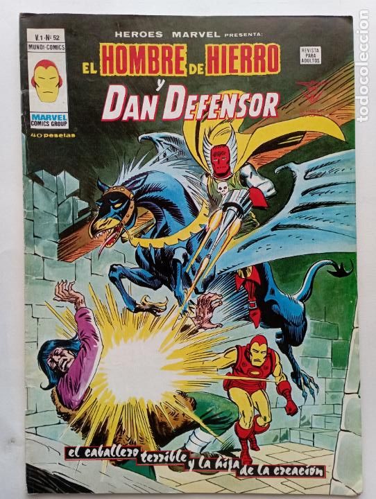 C&oacute;mics: V&Eacute;RTICE H&Eacute;ROES M&Aacute;RVEL V&ordm; 2 N&ordm; 52 - EL HOMBRE DE HIERRO Y DAN DEFENSOR - 1975 - Foto 1