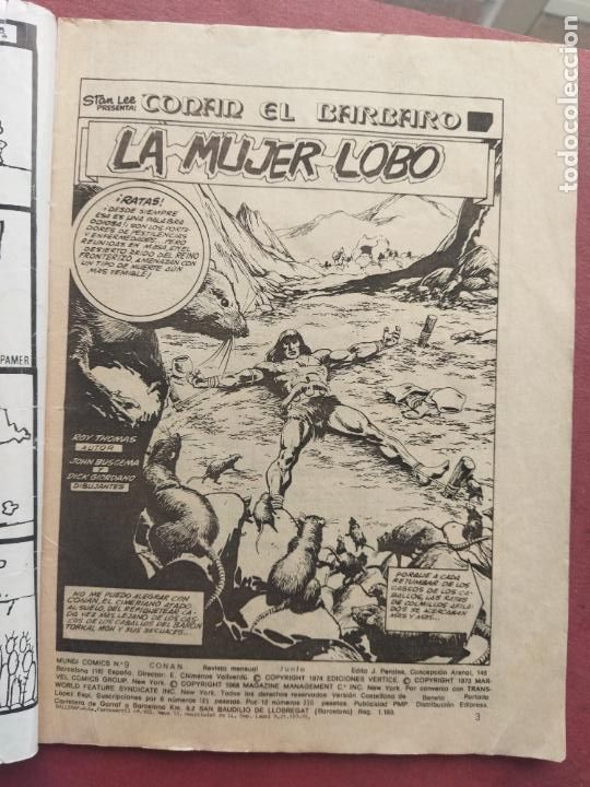 C&oacute;mics: V&Eacute;RTICE V&ordm; 2 N&ordm; 9 - CONAN EL B&Aacute;RBARO - LA MUJER LOBO - Foto 3
