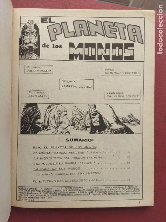 C&oacute;mics: V&Eacute;RTICE - EL PLANETA DE LOS MONOS N&ordm; 3 - 100 PGS. - Foto 5