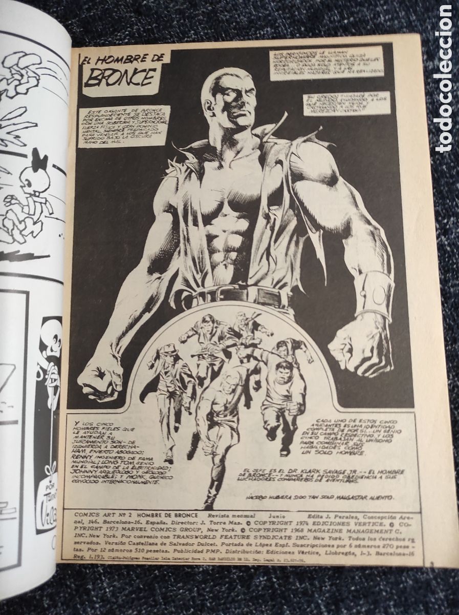 C&oacute;mics: EL HOMBRE DE BRONCE N&ordm; 2 - COMICS-ART -ED. VERTICE - Foto 2