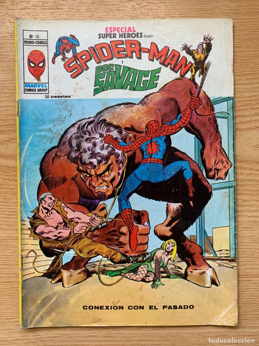 C&oacute;mics: Especial s&uacute;per h&eacute;roes. 15: SpiderMan y Doc Savage. - Foto 1