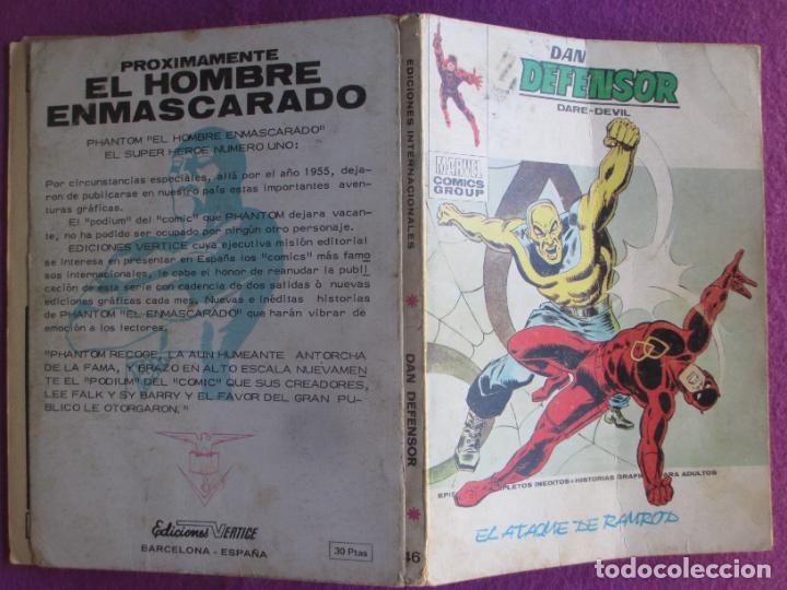 C&oacute;mics: TEBEO DAN DEFENSOR DARE-DEVIL N&ordm; 46 EL ATAQUE DE RAMROD MARVEL VERTICE 128 HOJAS - Foto 3