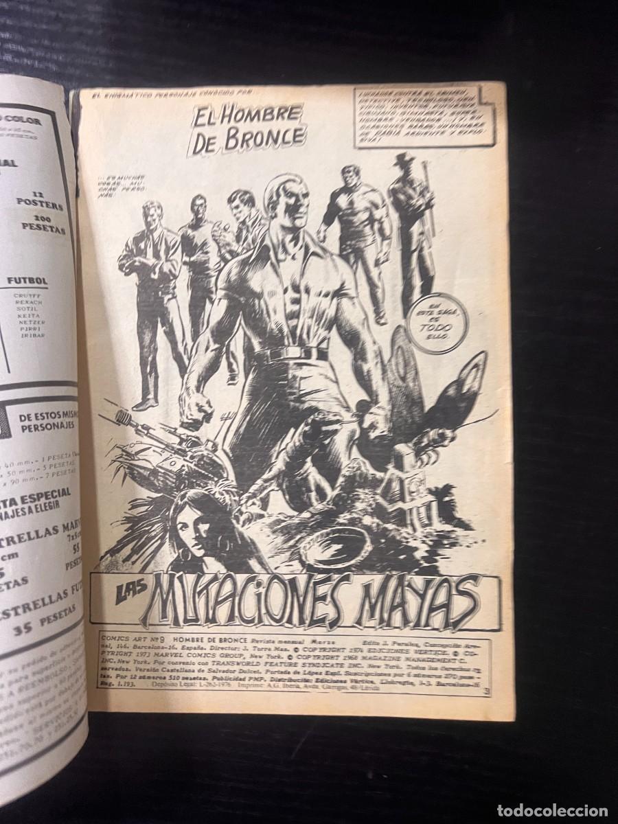 C&oacute;mics: EL HOMBRE DE BRONCE. N&ordm; 9. COMICS-ART. EDICIONES VERTICE - Foto 2