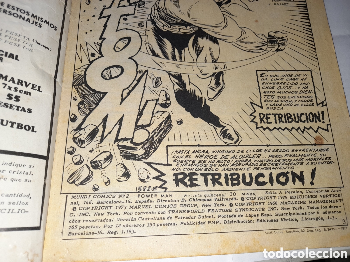 C&oacute;mics: POWER-MAN N&Uacute;MERO 2. VOL. 1. VERTICE. A&Ntilde;O 1974 - Foto 4