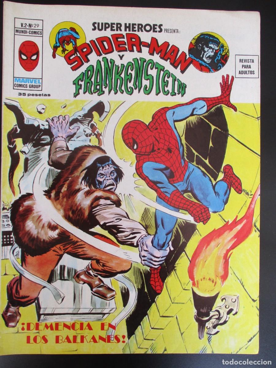 Comics: SUPER HEROES (1974, VERTICE) 29 · 1976 · SPIDER-MAN Y FRANKENSTEIN. DEMENCIA EN LOS BALKANES