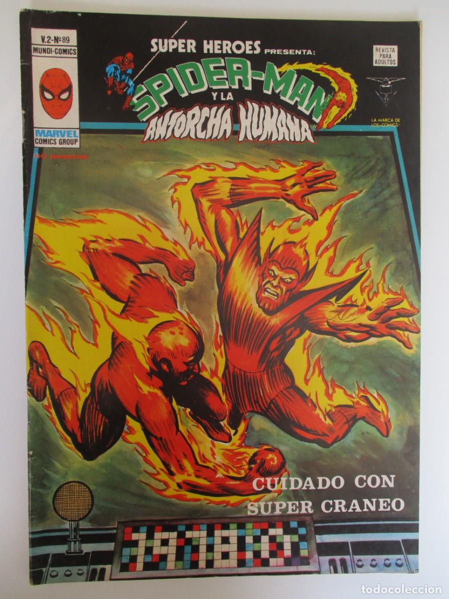 Comics: SUPER HEROES (1974, VERTICE) 89 · 1976 · SPIDER-MAN Y ANTORCHA HUMANA. CUIDADO CON SUPER CRANEO