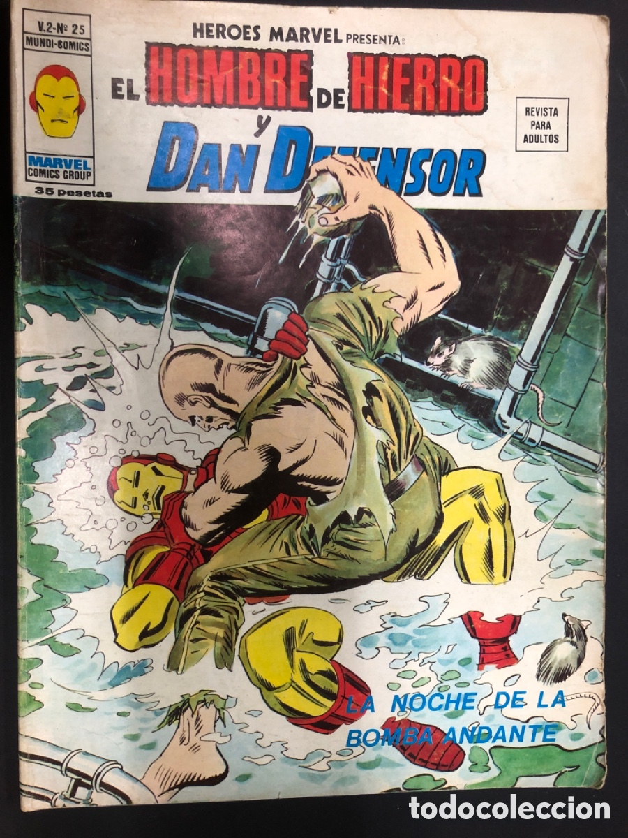 C&oacute;mics: COMIC HEROES MARVEL HOMBRE DE HIERRO Y DAN DFENSOR V2 N&ordm; 25 MARVEL VERTICE - Foto 1