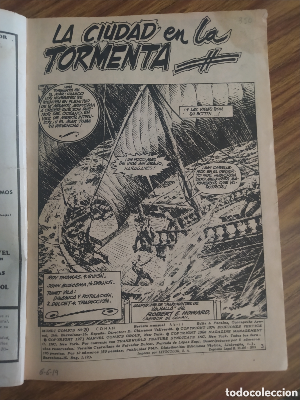 C&oacute;mics: Conan el barbaro, 20. Vol. 2. Ediciones V&eacute;rtice. 44 p&aacute;ginas. Estado normal. - Foto 2